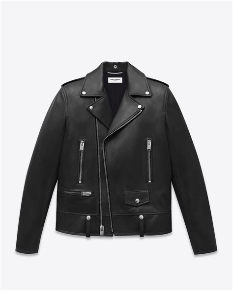 yves saint laurent classic biker jacket|Saint Laurent leather blazer.